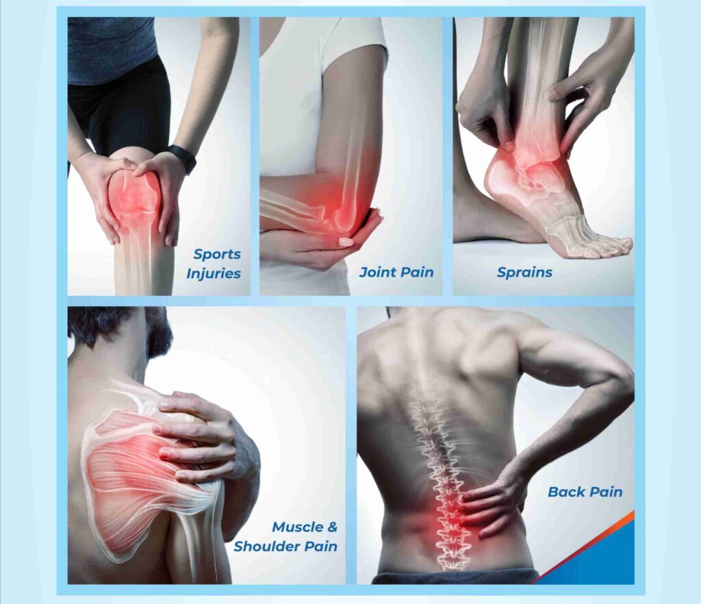 Physiotherapy session for knee joint pain