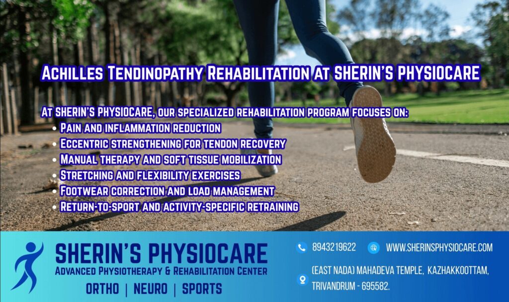 Achilles tendinopathy physiotherapy and rehabilitation in Trivandrum