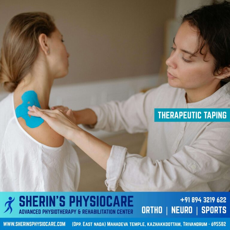 Therapeutic taping for injury support in Trivandrum